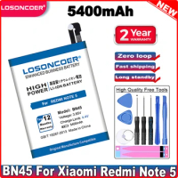 LOSONCOER 5400mAh BN45 For Xiaomi Redmi Note 5 / Note 5 Pro Note 6 Pro Battery