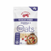 【澳洲Red Tractor紅色拖拉機】奇亞籽&亞麻籽Omega3燕麥片(500g- 燕麥片、WHEAT FREE無小麥、β-聚葡聚糖)