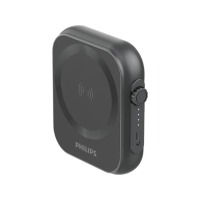 【Philips 飛利浦】DLP2556Q 黑金剛磁吸三合一口袋行動電源-5000mah(18.5Wh/具Wh標示)