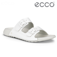ECCO 2ND COZMO W 科摩可調式休閒真皮涼拖鞋 女鞋 亮白色