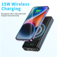 20000mAh 22.5W Fast Charging Power Bank 15W Magnetic Qi Wireless Charger for iPhone 14 Samsung Huawei Powerbank External Battery