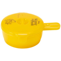 小禮堂 迪士尼 小熊維尼 日製圓形單耳微波保鮮盒《黃.蜂蜜罐》210ml.荷包蛋蒸煮盒.便當盒