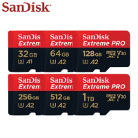 SanDisk Extreme Pro Memory Card 1TB 512GB 400GB 256GB 128GB 64GB A2 TF Card With Adapter Up to 170MB/s 32GB A1 Micro SD Card