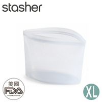 【Stasher 美國 碗形矽膠密封袋-XL《雲霧白》】ST0107004/登山/露營/食物袋/保鮮袋/收納袋
