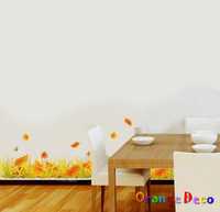 壁貼【橘果設計】黃色秋葉 DIY組合壁貼 牆貼 壁紙 室內設計 裝潢 無痕壁貼 佈置