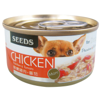 【Seeds 聖萊西】CHICKEN愛狗天然食-鮮嫩純雞肉+番茄(70gX24罐)