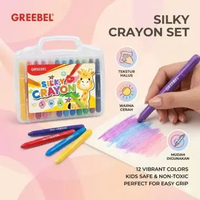 SILKY CRAYON GREEBEL 12C / SILKY CRAYON HALUS GREEBEL / CRAYON SILKY 12 WARNA (PCS)