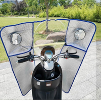 電動車摩托車擋風板透明板加寬電瓶車前擋雨防風板四季通用防曬罩