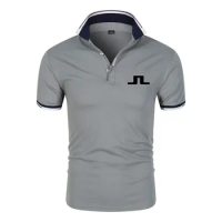 J Lindeberg Golf T-shirt Men's Golf Clothing Summer Comfortable Breathable Quick-drying Short Sleeve Tee Men Polo Luxury T-shirt