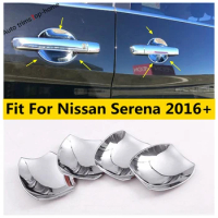Fit For Nissan Serena 2016 - 2020 Car Door Pull Doorknob Handle Hand-clasping Bowl Cover Trim ABS Chrome Exterior Accessories
