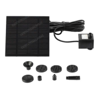 1.5W Solar Fountain with Panel Water Pump with 6 Nozzles Solar Panel Kit Water Pump Energy Saving for Outdoor Fish Tank Aquarium