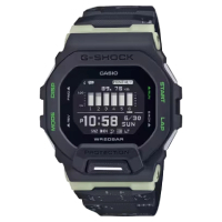 【CASIO 卡西歐】藍牙都市夜光迷彩運動系列方形潮流腕錶 45.9mm(GBD-200LM-1)