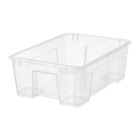 SAMLA 收納盒, 透明, 39x28x14 公分/11 公升