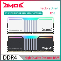 GMOG Memory RAM RGB DDR4 RAM 8GB 16GB 3200MHz 3600MHz DDR4 Gaming Memoria For PC Desktop High Performance