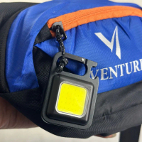 Senter Mini COB Rechargeable LED Keychain Light Senter Mini COB Kotak Gantungan Kunci Pembuka Botol
