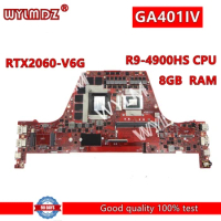 GA401IV With R9-4900HS RTX2060/6G 8G RAM Mainboard For Asus ROG GA401IV GA401I GA401IU GA401II GA401IVC Laptop Motherboard