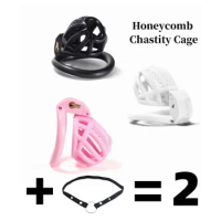 Mini Honeycomb Chastity Cage Penis Lock Anti-Cheating Lightweight Chastity Belt 3 Colors Available Fixed Belt Adult Erotic Toys