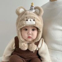 Baby Hat Autumn Winter Baby Girl Plush Hat Knitted Hat Infant Toddler Ear Protection Hat Warm Winter