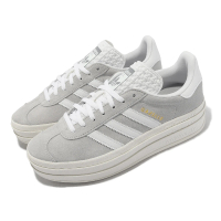 adidas 愛迪達 休閒鞋 Gazelle Bold W 女鞋 灰 白 厚底 增高 拼接中底 三葉草 愛迪達(HQ6893)