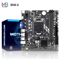 Placa mae H61 Micro Motherboard LGA 1155 Socket DDR3 Memory VGA PCI-E For Intel LGA1155 I3 I5 I7 Xeon Series Desktop Mainboard