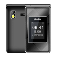 Benten F72 雙螢幕4G折疊手機-黑色-送皮套+配件包(含電池+電池座充)+TYPE-C線