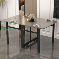 實木折疊餐桌超薄免安裝便移動可伸縮折疊式飯桌子多功能新款