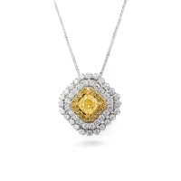 【CTJ】618限搶!GIA 1克拉 Fancy Yellow 18K金 黃鑽 天然鑽 鑽石項鍊(天然珠寶 限時優惠)