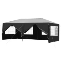 10'x 20' Party Wedding Tent Canopy Patio Gazebo Pavilion Cater Outdoor Black