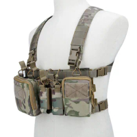 Military Tactical Chest Rig Carrier Vest Airsoft Hunting Paintball Equipment Harness with Molle Rifle Pistol Magazine Pouch