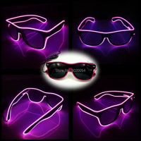 High-grade Black Lens Light Glowing Sunglasses Cool EL Wire Sun Glasses Sound Activated Flashing Eyewear