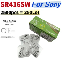 2500pcs For SONY 337 SR416SW Button Cell Batteries AG6 LR416 337A Silver Oxide For LED Headphone Watch Battery