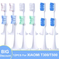 12Pcs For Xiaomi Mijia T300/T500 Replacement Brush Heads Electric Toothbrush Heads Soft DuPont Suitable Nozzles Floss Gifts