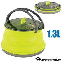 Sea To Summit 食品級矽膠 X-摺疊茶壺1.3L(186g).煮水壺_STSAXKETSS1.3LI 萊姆綠