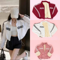 Áo Khoác Gió Pers 2 Lớp Nữ Lót Lông ,Ao Khoác Gió Croptop Dây Rút Phong Cách Thể Thao Basic