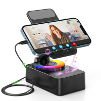 yan93-IMOLI Wireless Audio Induction Bluetooth Speaker with Emergency Charging 5in1 Phone Holder LED