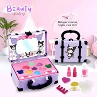 Makeup Toys Kosmetik Koper Dan Tas makeup Lipstik Eye Shadow Makeup Princess Girl Set 17 Pcs / Alat