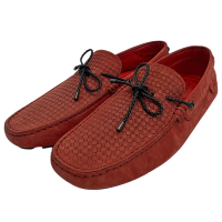 TOD’S 聯名FERRARI麂皮綁帶手工豆豆鞋(紅)
