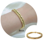 GELANG RANTAI/ GELANG TANGAN GOLD RANTAI JALIN RAPAT ANTI KARAT PRIA DAN WANITA Bracelets Titanium E