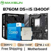 MAXSUN Gaming Mainboard B760M D5 With CPU Intel i5 13400F support DDR5*2 M.2 NVMe Desktop Computer components Motherboard Kit