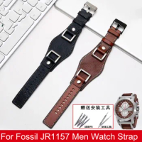 Genuine Leather Watch Band For Fossil JR1157 Men Watch Strap High Quality Vintage Bracelet Retro Style Brown Black 24mm