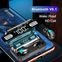 Smart TWS Bluetooth Earphone F9 Touch Control Wireless Earbuds 9D Sound Headset With Mic