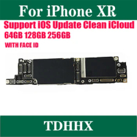 iCloud Unlocked Motherboard Original For iPhone XR Mainboard 128/256GB with Face ID Logic Board No ICloud Account Circuit Plate
