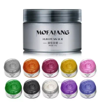 염색약 Mofajang Color Hair Wax Styling Pomade Silver Grandma Grey Disposable Natural Hair Strong Gel Cr