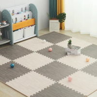 Wood Grain Puzzle Floor Foam Carpet Bedroom Splicing Mat Baby Play Mat Interlocking Exercise Tiles30*30cm