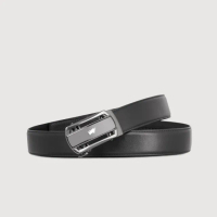 【BRAUN BUFFEL 德國小金牛】台灣總代理 商務型男 簡約造型自動扣皮帶-鎗色(BF24S-WEG208-SGU)
