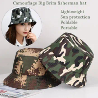 Men Women Anti-UV Camouflage Foldable Beach Cap Bucket Hat Fisherman Cap Sun Hat