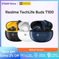 Global Version realme Buds T100 TWS Earphone Bluetooth 5.3 AI Niose Cancelling Wireless Headphone 28 Hour Battery For realme 10