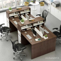 【公司職員辦公桌】會議桌簡約現代辦公室工作桌傢具電腦桌椅組閤職員辦公桌4-6人位 I7VC