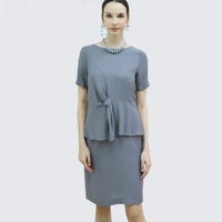 เดรส VE-D1247 (+สร้อยคอ)ชีราเม้นท์ เทา IGPU21-12