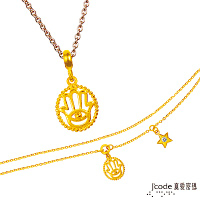 J code真愛密碼金飾 巨蟹座-法蒂瑪黃金墜子 送項鍊+黃金手鍊